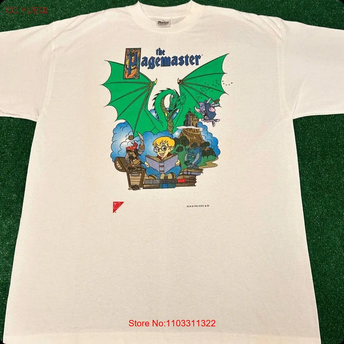 Мужская винтажная рубашка в стиле 90-х с героями мультфильмов промо 1994 размер XL