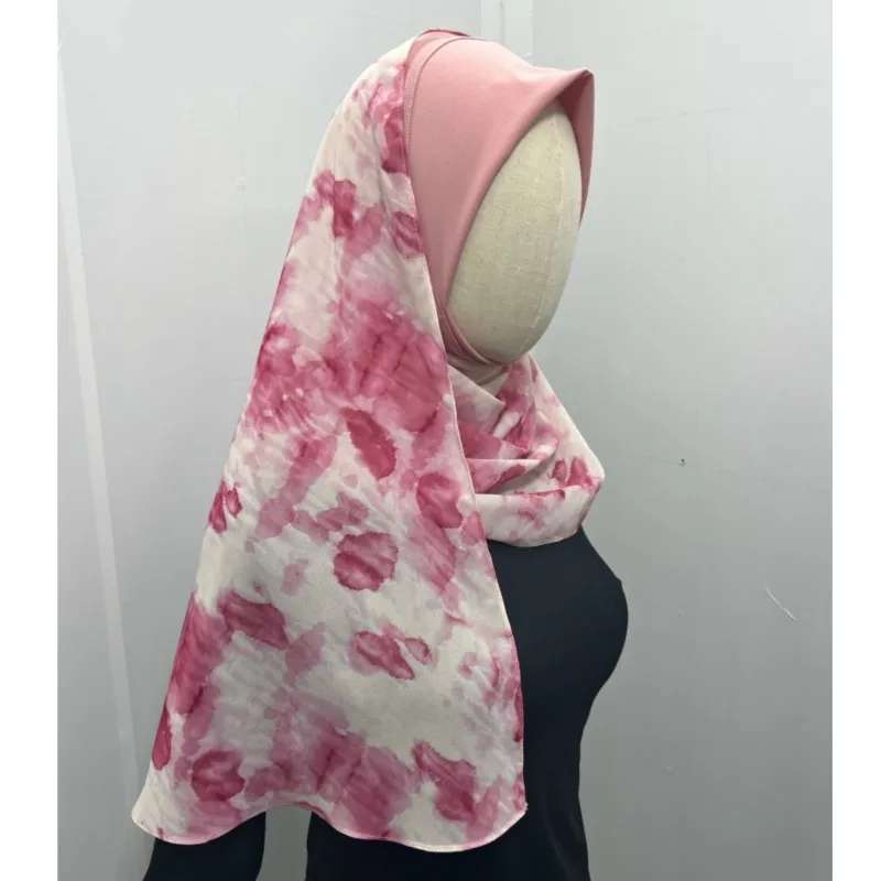 2023 New Women's Headscarf Muslim Hui Middle East Malay Ethnic Set Head Printed Patchwork Chiffon Headscarf Is Code