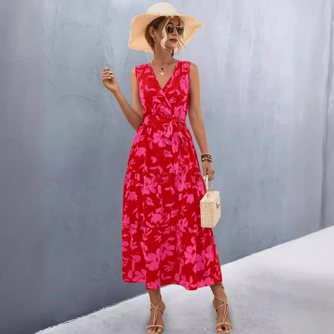 Элегантные женские длинные платья новое летнее платье с цветочным принтом Abiti Al