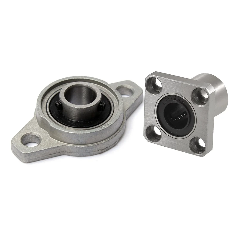 

2 Pcs Bearing: 1 Pcs Bushings Square Flanged Long Linear Bearing 12Mm X 21Mm X 30Mm & 1 Pcs KFL001 Zinc Alloy Flanged Bearings B