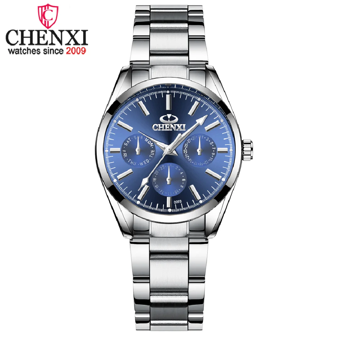 CHENXI Luxury Stainless Steel Watch For Women Pink Ladies Business Analog Watches Quartz Movement Relogio Feminino