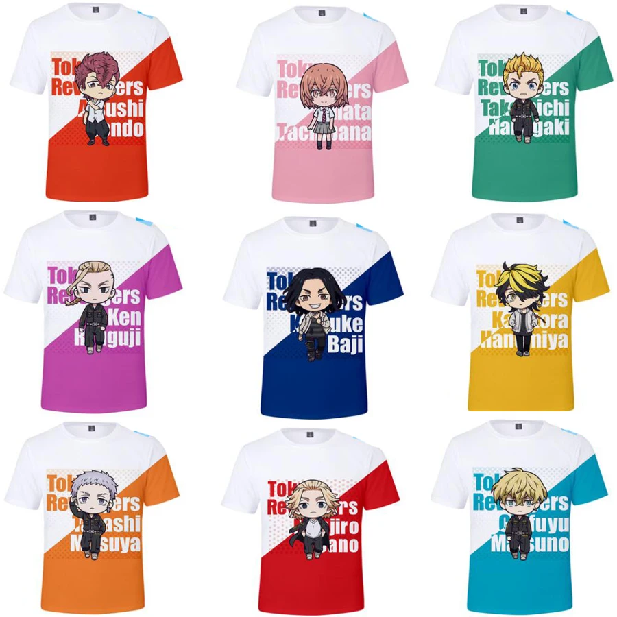 

New Japan Anime Tokyo Revengers Cartoon 3D Print T Shirt Boys/girls Hanagaki Takemichi Ken Ryuguji Manjiro Sano Mikey Kids Cloth