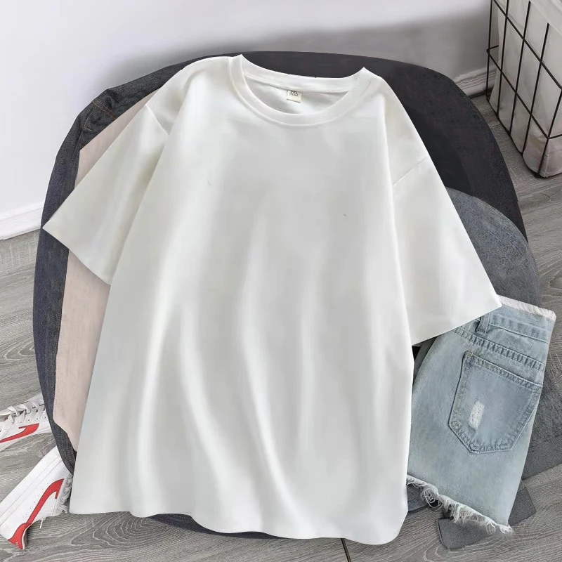 

Fashion all-match women's round neck printed T-shirt summer new slim simple T-shirt