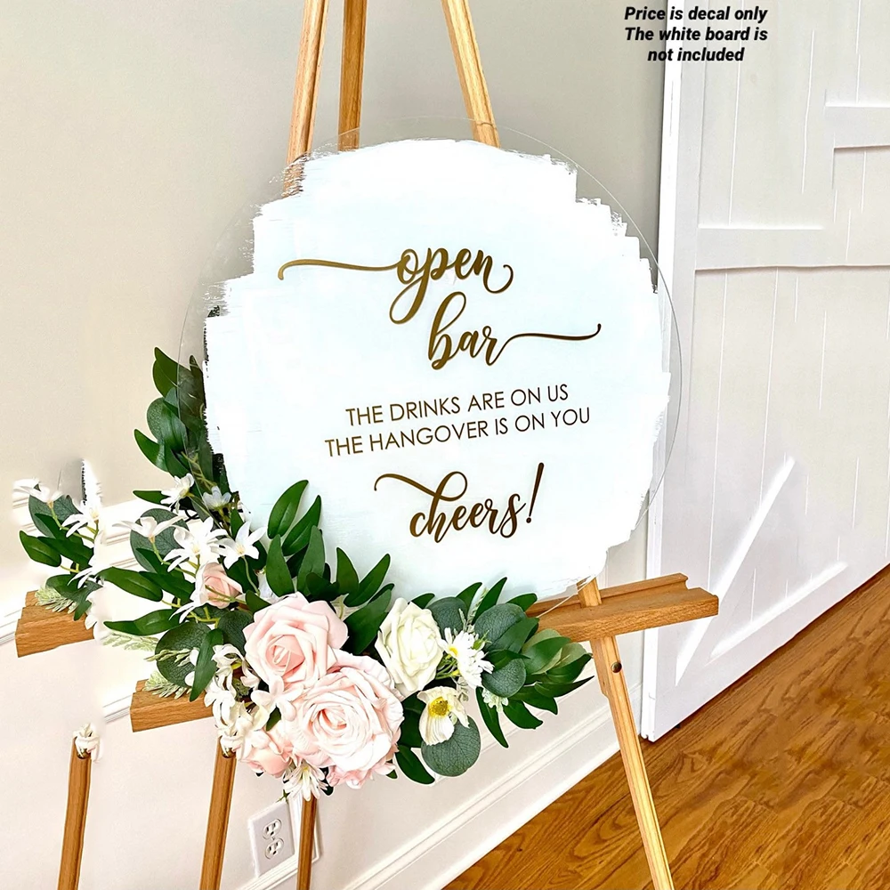 

Open Bar Decal for Wedding The Drinks are on Us Wedding Decal for sign Making The Hangover is On You Funny Decal for Wedding