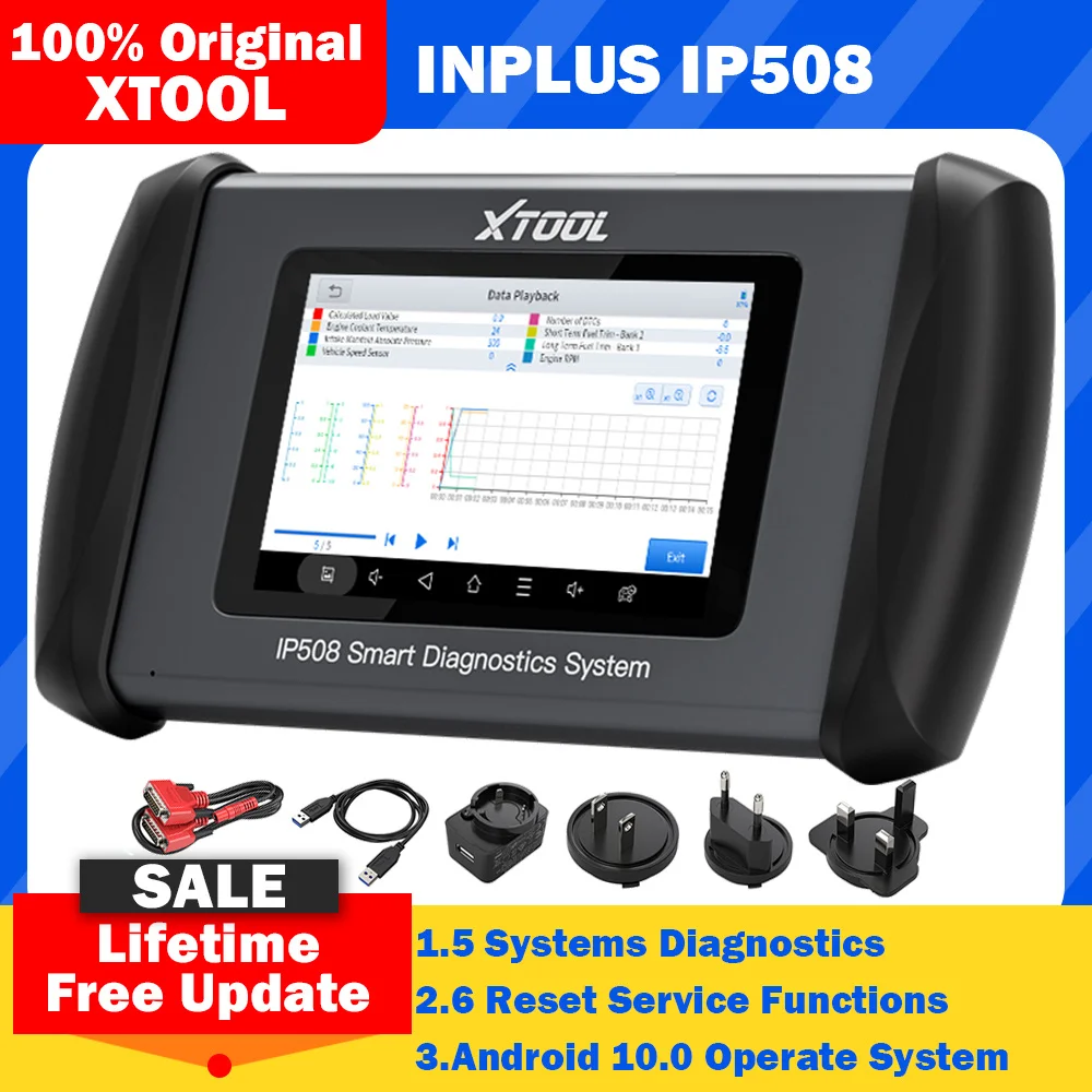 Автомобильный диагностический сканер XTOOL Inplus IP508, В России есть запасы. прибор для диагностики дроссельной заслонки масла, EPB, ABS, SAS, OBD2, 5 систем, VIN, бесплатное обновление
