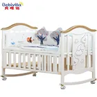 Кроватка Babyfond из массива дерева, европейская многофункциональная белая детская кроватка, Высококачественная простроченная Колыбель для новорожденных