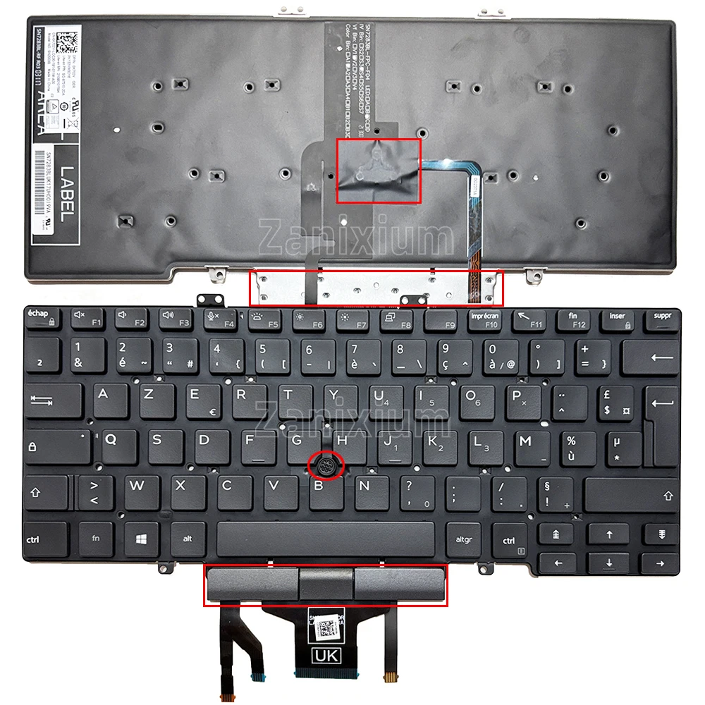 Фото Французский |   Бразильская клавиатура с подсветкой для DELL Latitude 7410 5410 5411 5400 5401 7400 P98G P98G001 P98G003 №3
