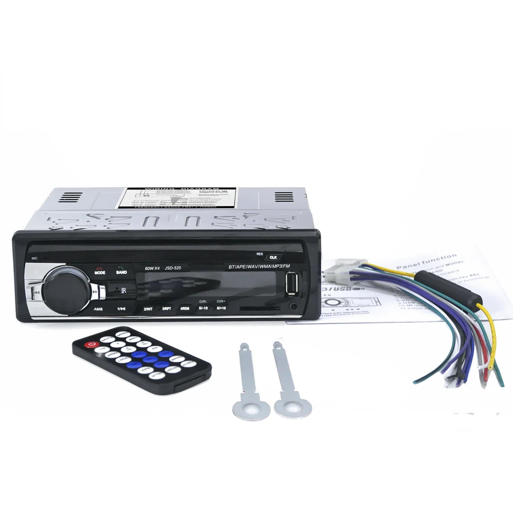 Автомобильное радио 12 в Bluetooth V2.0 JSD520 стерео In-dash 1 Din FM Aux вход приемник SD USB MP3 MMC WMA ISO