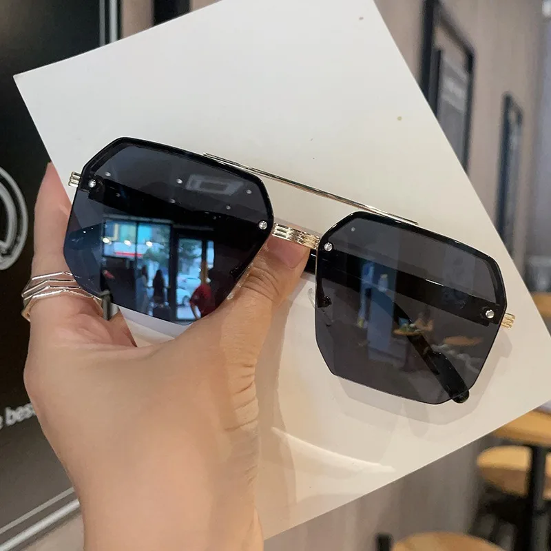 Новинка мужские металлические солнцезащитные очки квадратная половинчатая
