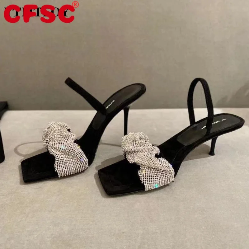 

2021 Fashion Women Sandals Open Toe Party Pumps Thin High Heels Elegant Nightclub Dress Shoes High Quality Sandals Pumps