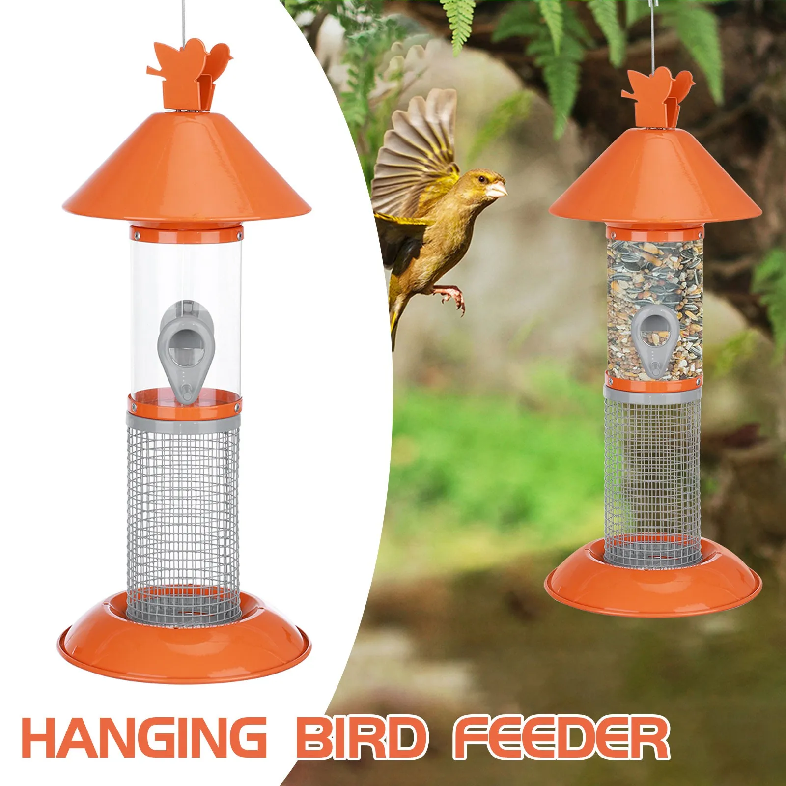 

Large Feeders for outside on Pole Bird Feeders for Outside Stainless Metal Birds Feeder Porch Humming bird Pretty Feeder