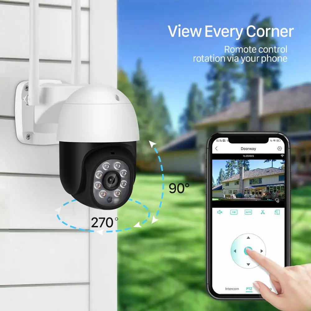 

Беспроводная IP-камера видеонаблюдения, 1080P, 4-кратный зум, 3 Мп, 2 МП