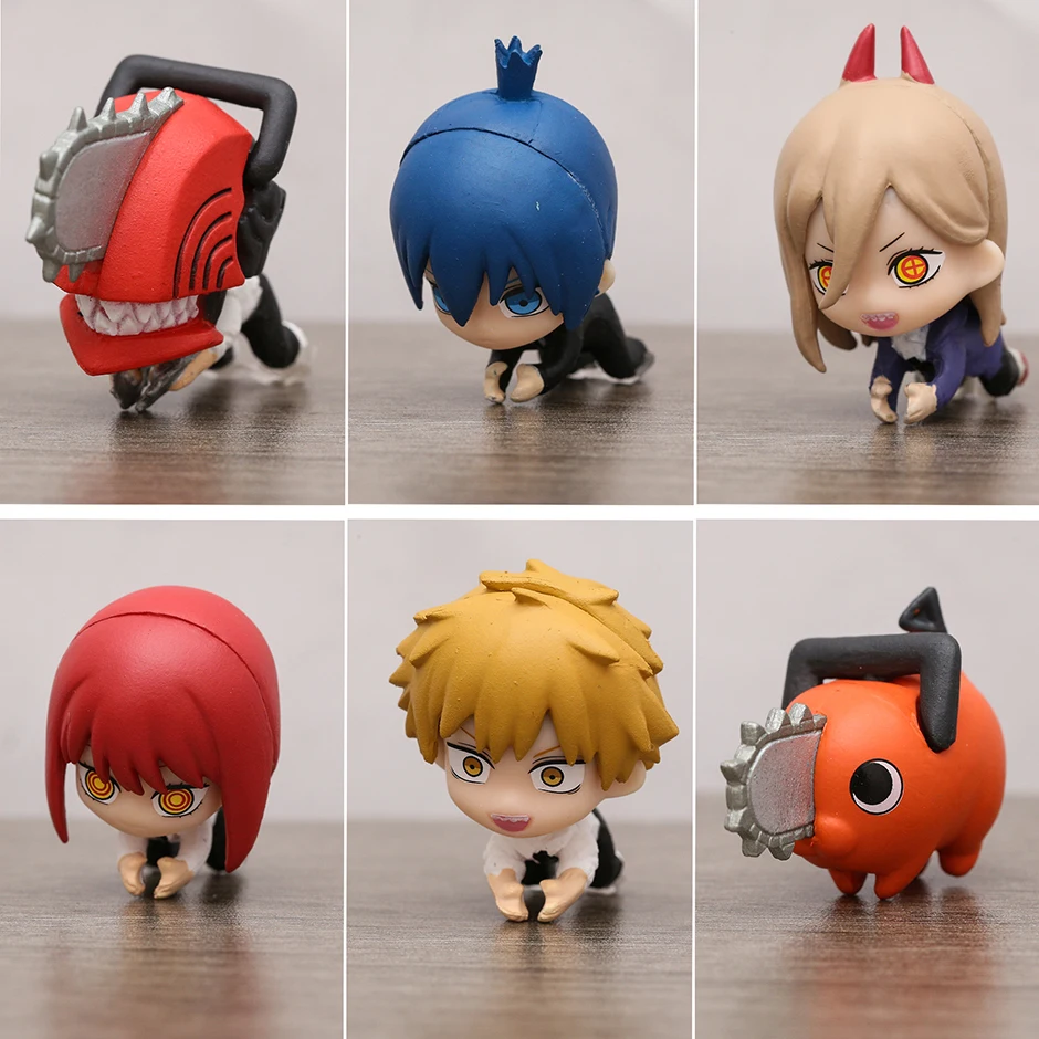 

Hugcot Chainsaw Man Figures Q Version Dolls Decor Toys All 6 Pcs Set Denji Pochita Makima Power Aki