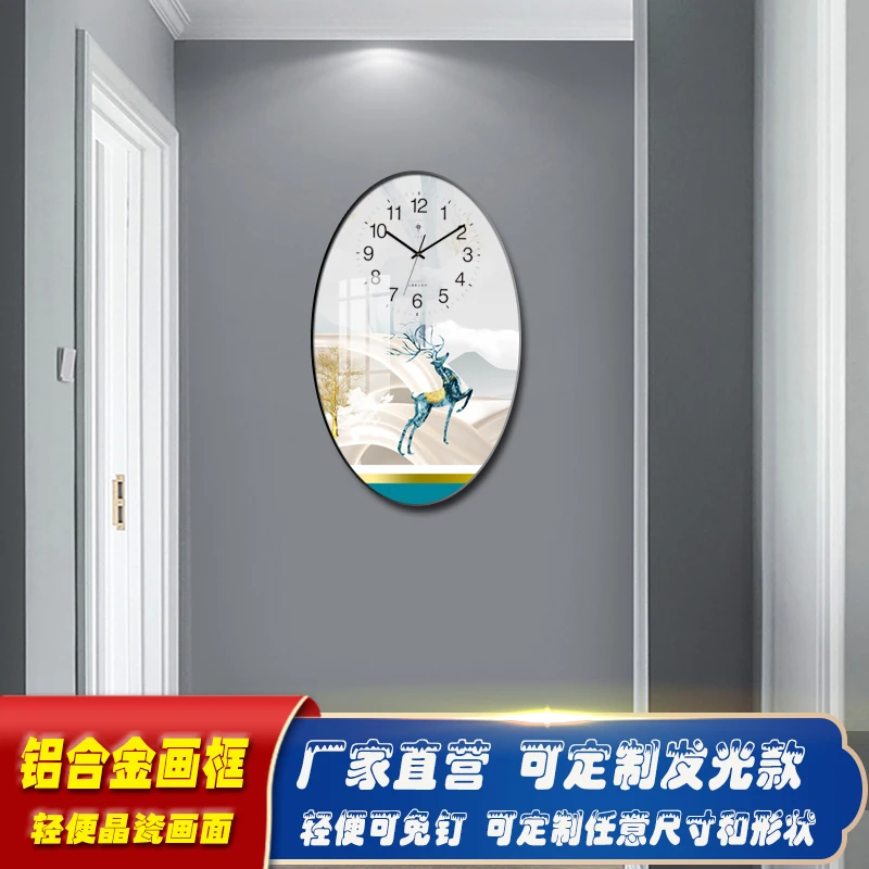 

Creative Clocks Wall Clock Living Room Fashion Majestic Clock Wall Hanging High Sense Simple Hallway Decorative Wall Lamp