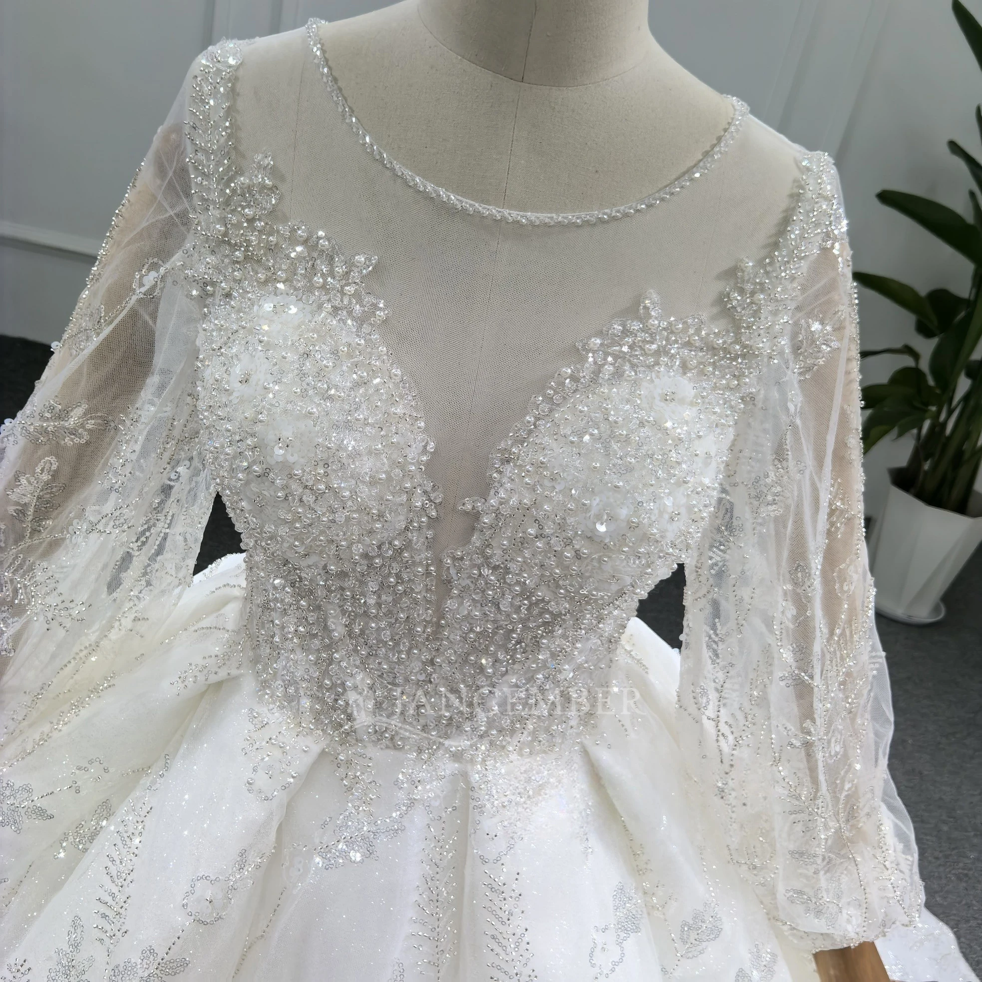 Фото Изысканное бальное платье, женские свадебные платья, элегантные блестящие свадебные платья с блестками, длина для мытья полов, бальные платья Vestidos De Novia по индивидуальному заказу №5