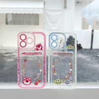 disney toy story big eyes lotso card holder phone case for redmi note 8 9 pro 9s 11 pro 4g redmi 8 9 10 prime 10c 10a10x 4g