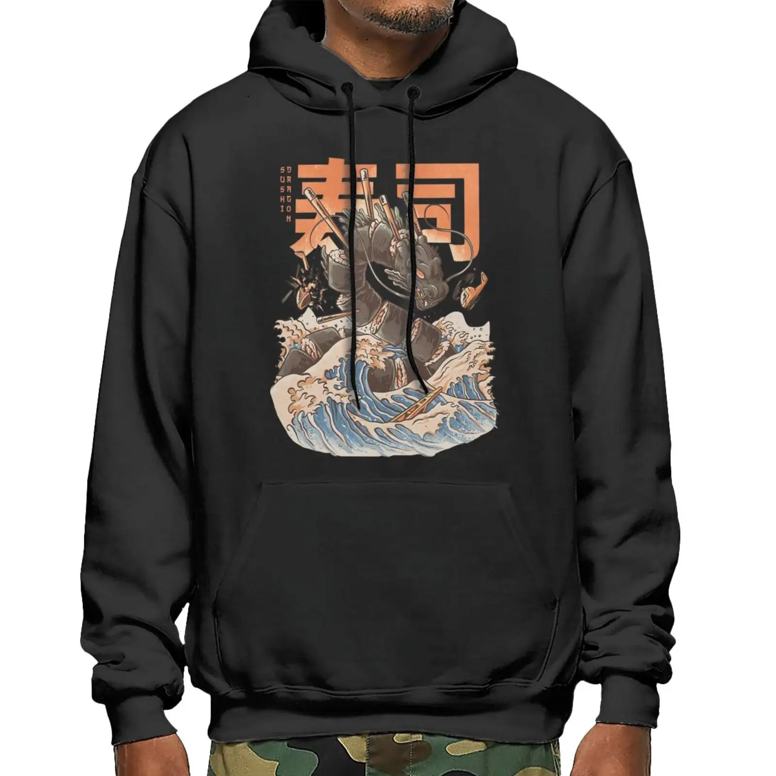 

Great Sushi Dragon Eat Ramen Japan Sweatshirts Hoodies Hip Hop Sweats Women's Jacket Men's Winter Sweater Men's Winter Sweater