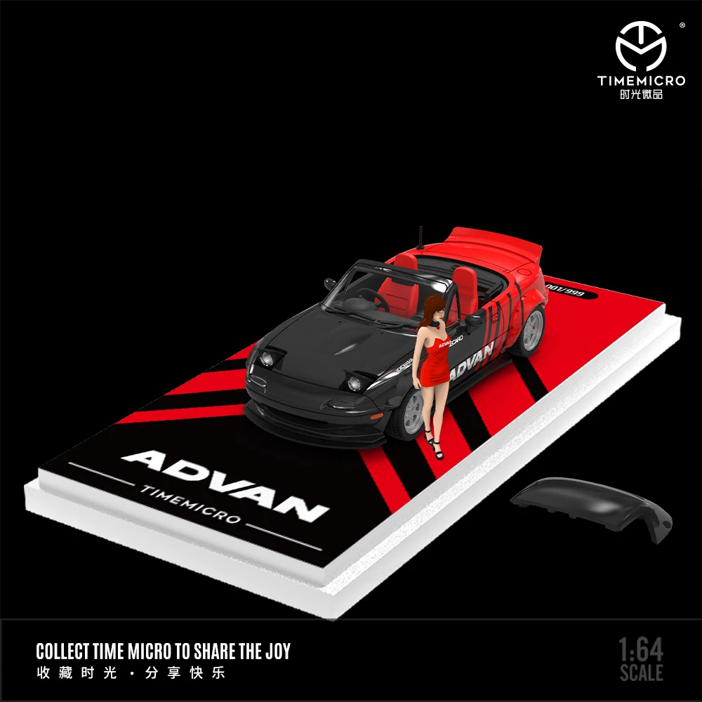 Фото TimeMicro 1:64 MX5 ADVAN и HKS, имитация картины, модель автомобиля из сплава для коллекции, дисплея, подарка №3