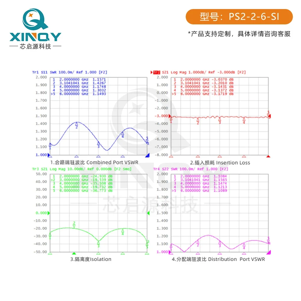 SMA RF микроленточный делитель питания 2-6G один разделитель два 2000-6000 МГц