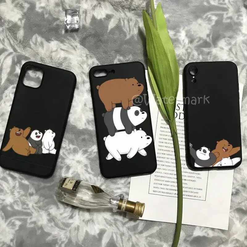 

Cute-We-Bare-Bears Phone Case For IPhone 13 12 11 Pro Max Mini Xs X Xr 7 8 6 6s Plus Se 2020 Silicone Cover Funda