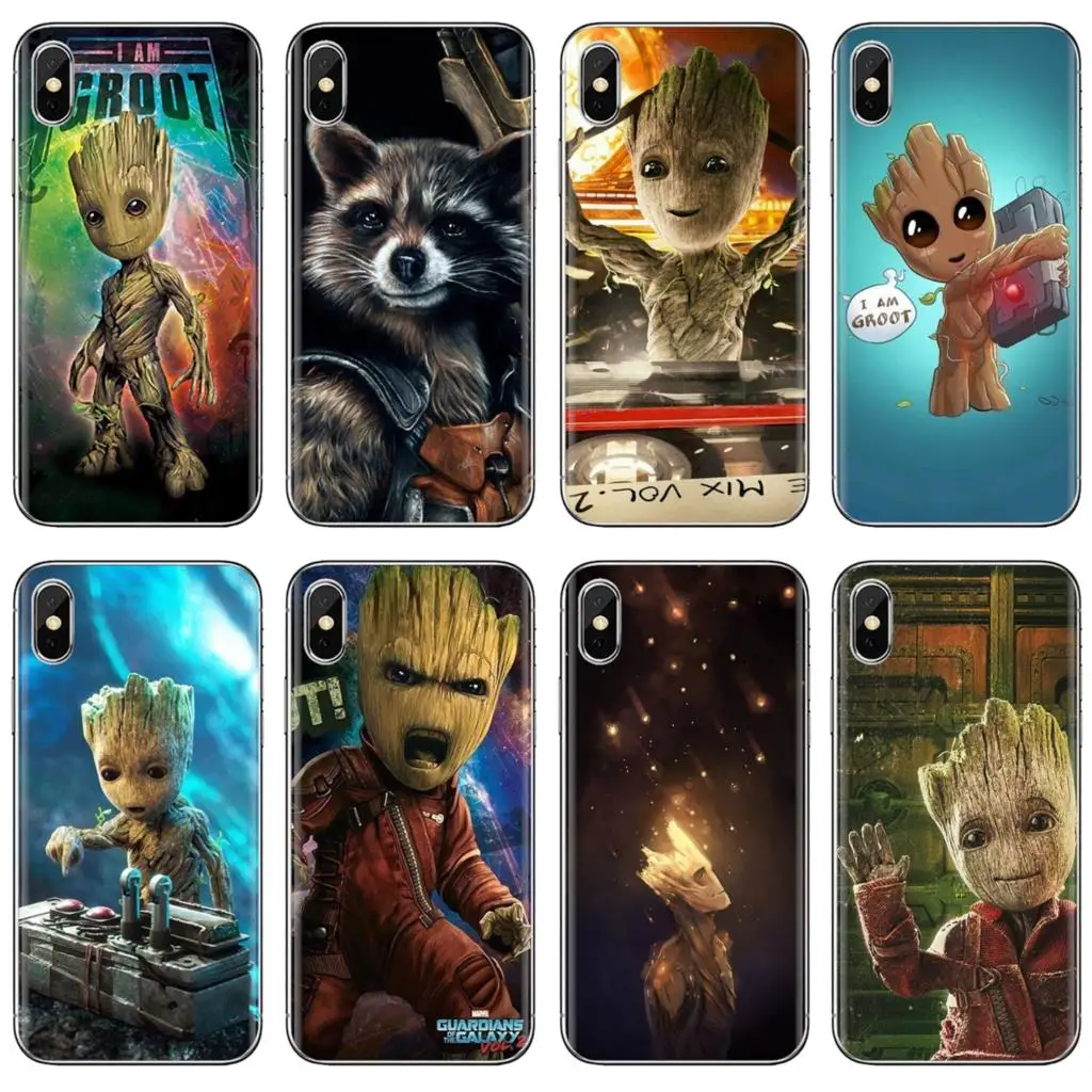 

Silicone Cover Groot Treeman Guardian Rocket Raccoon For iPhone 10 11 12 13 Mini Pro 4S 5S SE 5C 6 6S 7 8 X XR XS Plus Max 2020