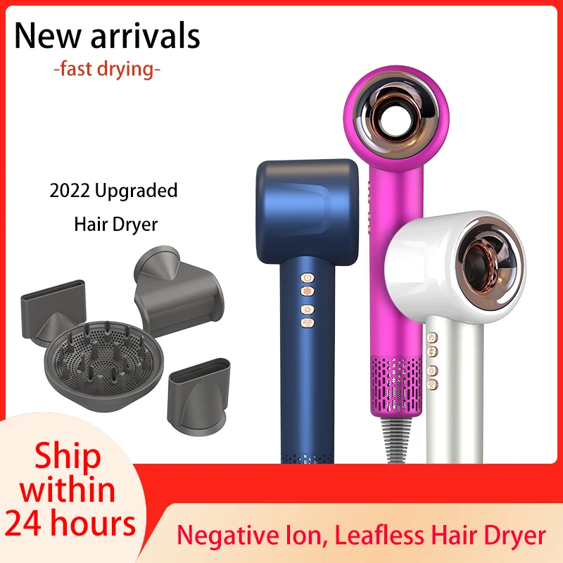 

Professional Hair Dryers Leafless Hair Dryer Machines Air Wrap Blower Negative Ionic Home Appliance For Free Shipping