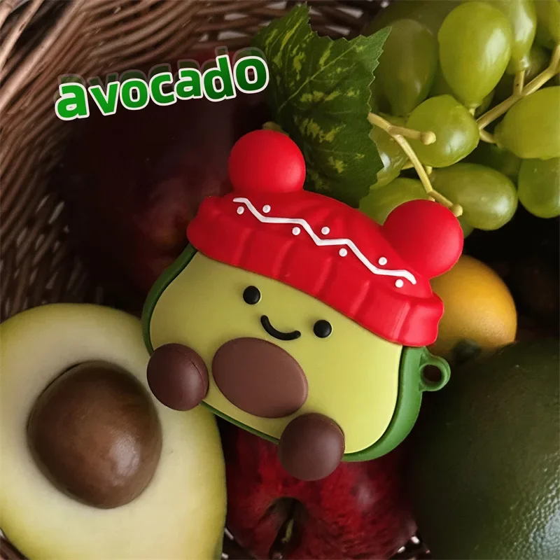 Милый рождественский чехол с авокадо для AirPods 4 Airpod 1 2 3 Pro Pro2 Bluetooth-наушники