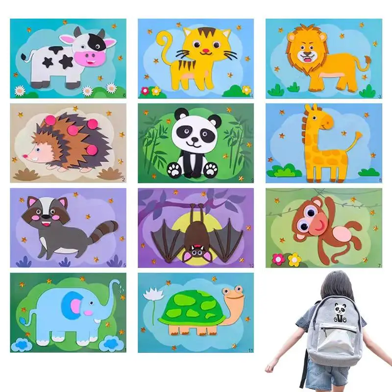 

EVA Sticker Toy Kids Foam Sticker Three-dimensional DIY Cartoon Animal Learning Education Toys Early Learning Games Handmade Art