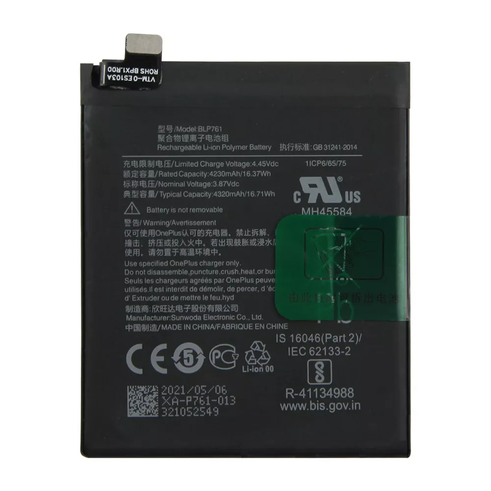 

2023New Original Replacement Battery BLP759 For OnePlus 9 9Pro 8Pro 8 8T One Plus Nord N10 N100 1+ 8 9 Pro BLP815 Genuine Phone