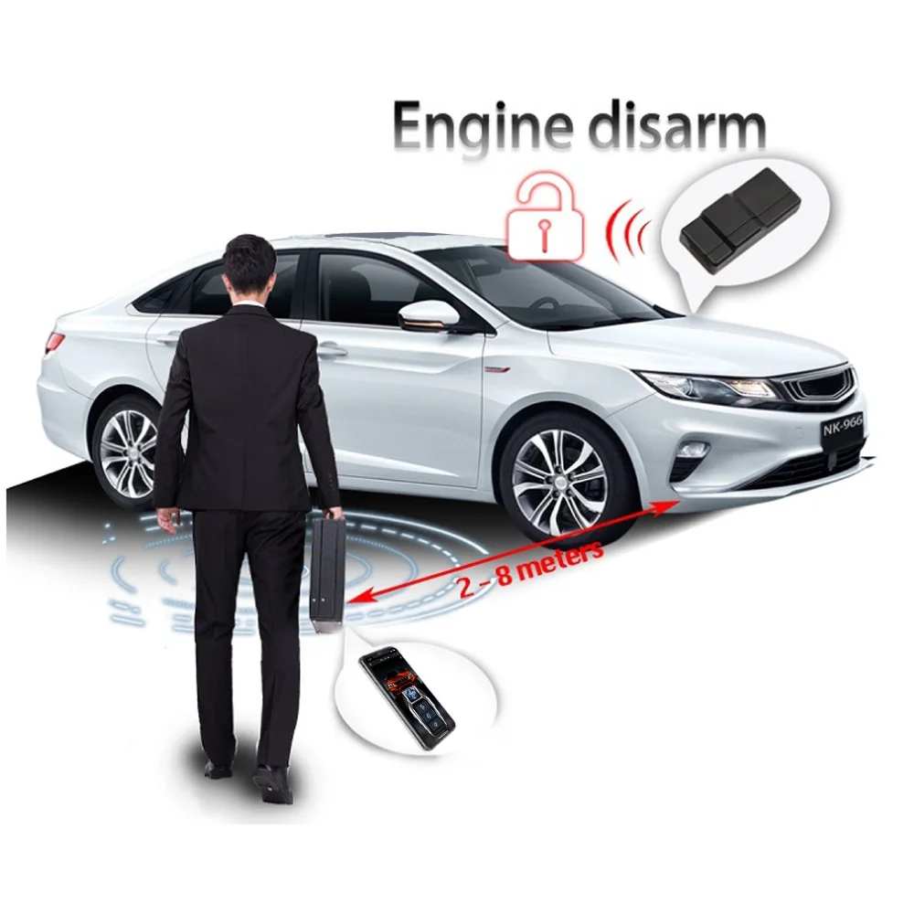 Фото Универсальная автомобильная сигнализация 2,4 ГГц RFID противоугонный замок двигателя автомобильный иммобилайзер защита от храпа устройство отключения цепи умный ключ приложения №3