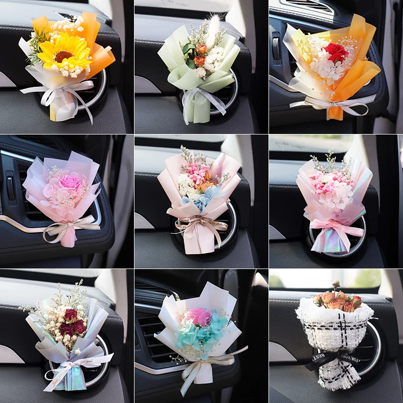 

Car Air Freshener Eternal flower Auto Perfume Clip dried flower Air-Vent Outlet Aromatherapy Smell Diffuser Car Decorative