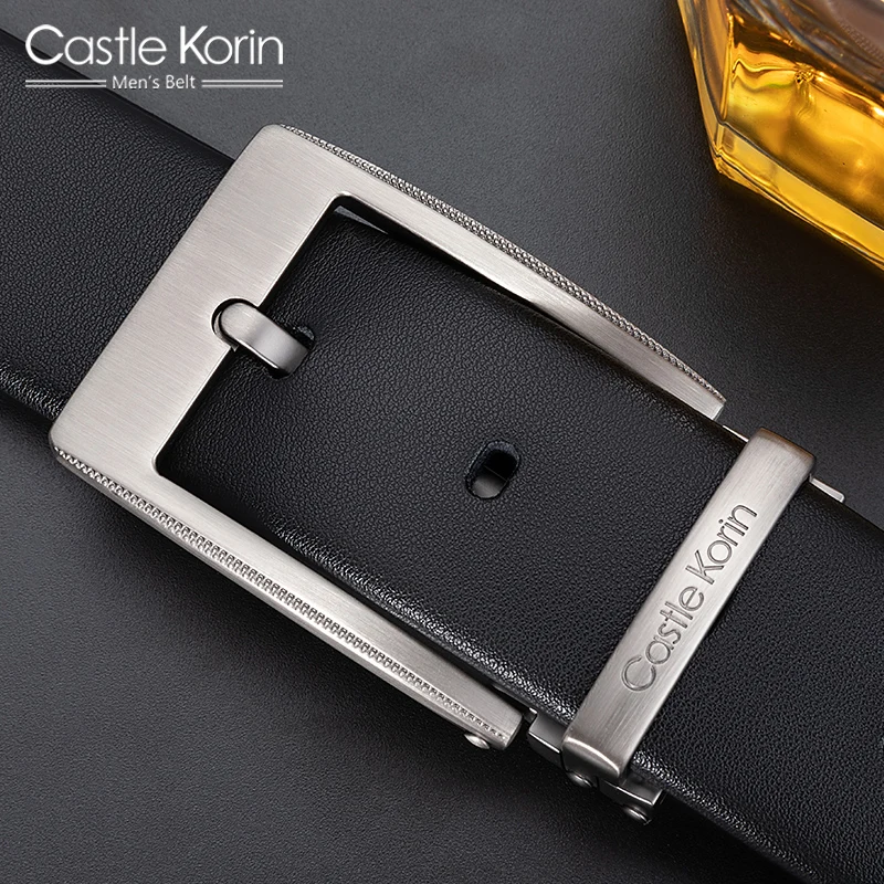 

Men's Belt Leather Pin Buckle Luxury Brand Designer Top Quality Belts Alloy Button Belt for Men 01010