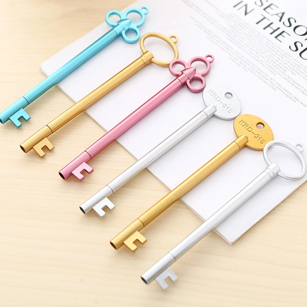 

40Pcs Japanese Erasable Gel Pen Cute Retro Key Kawaii Pens Washable Funny Ballpoint for Writing Black Blue Ink Girls Stationery