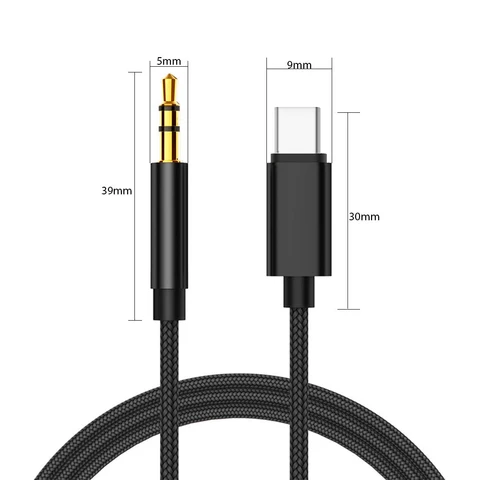 USB Type C to 3.5 MM Jack AUX кабель NNBILI 0.5M/1M/1.5M