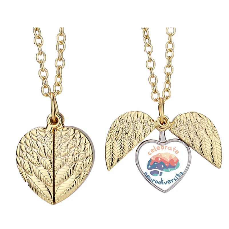 

Celebrate Neurodiversity Kdf Heart Active Angel Wing Necklace Beautiful Pendant Fashion Jewelry