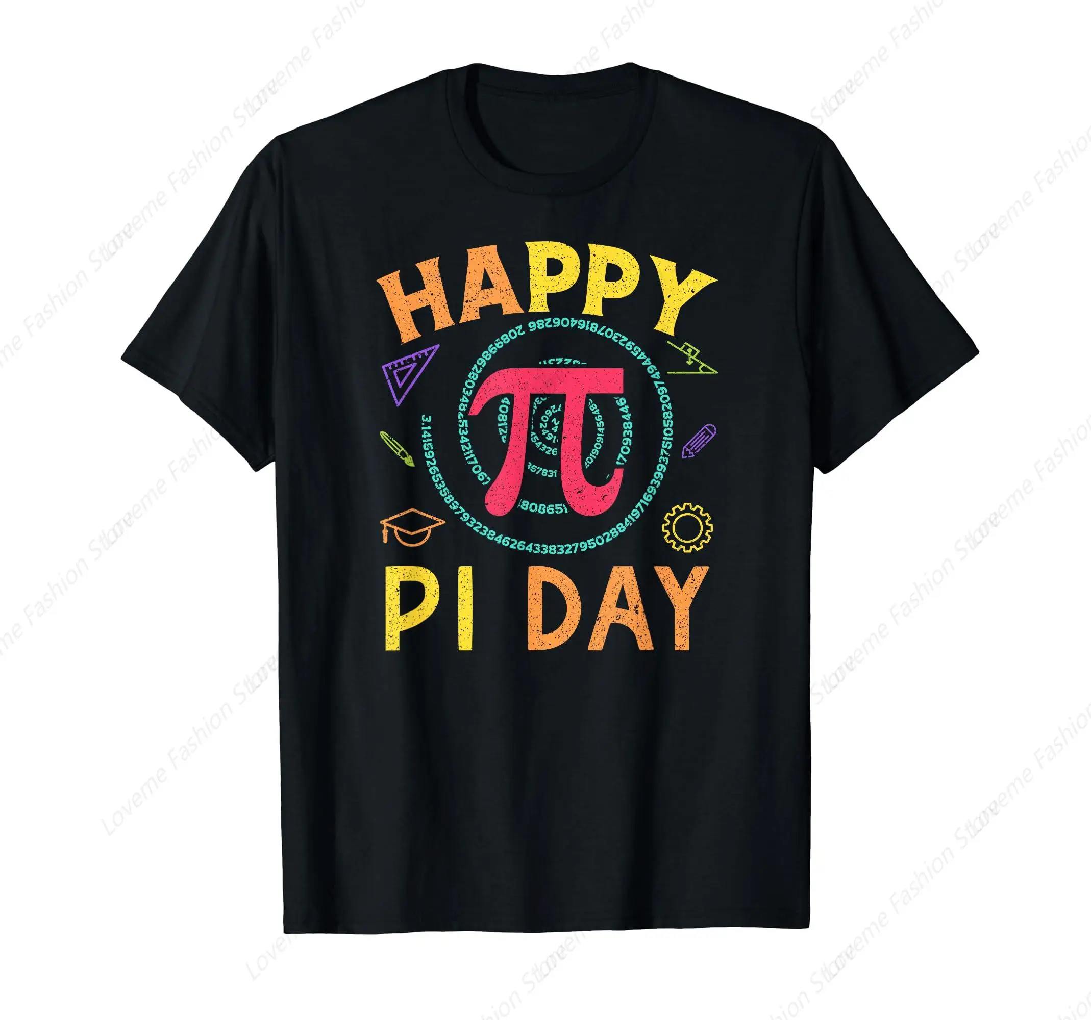 3 14 Pi Day винтажная Ретро футболка мужская из чистого хлопка летняя Удобная модная