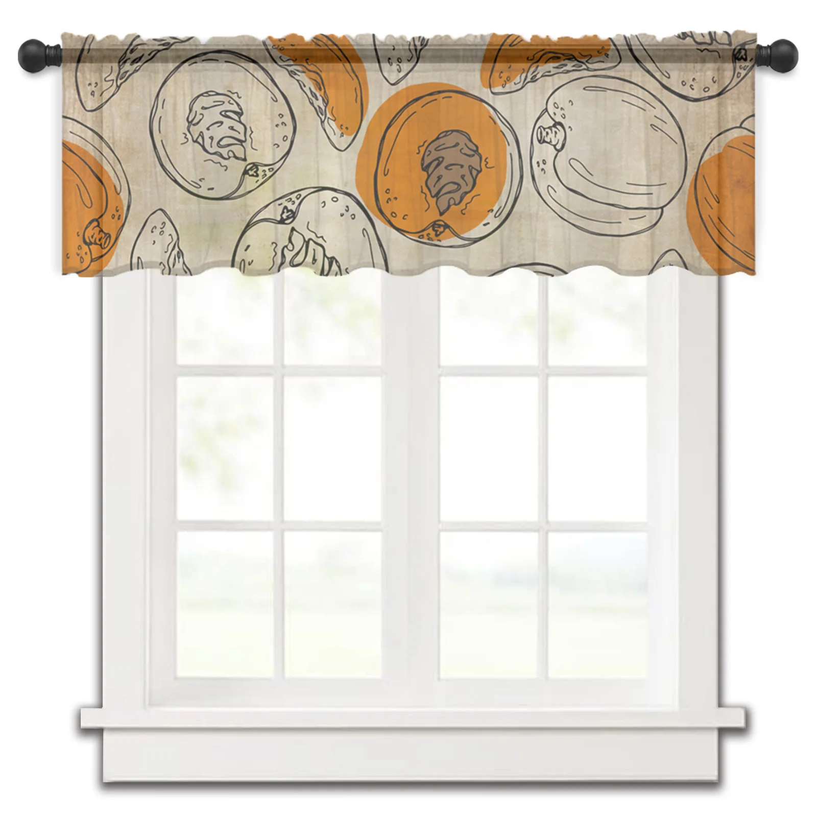 Тканевые шторы цвет персик плоды летний фон для гостиной тюль кухни спальни