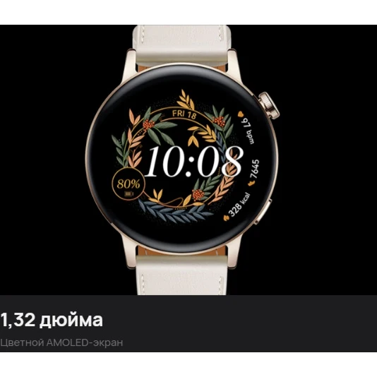 Умные часы Huawei GT 3 MIL-B19 Black SS-Black Fluoroelastomer 55027148