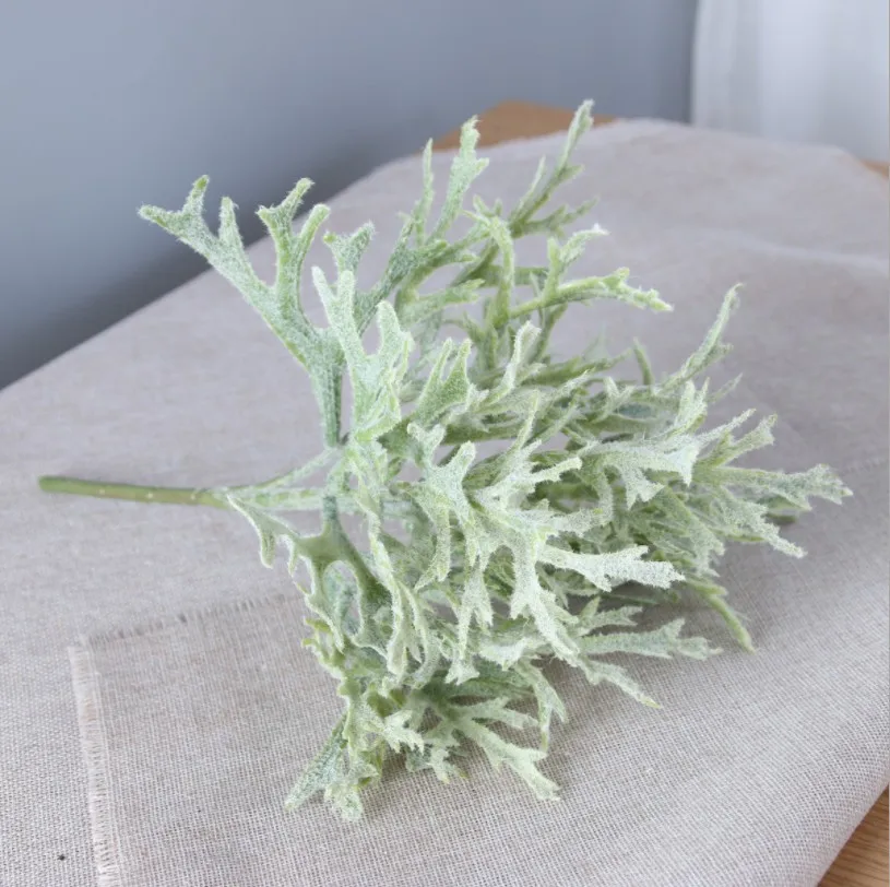 

Flocking Antler Leaves Fake Plants Artificial Leaves Flower Arrangement Accessories Home Decor Plantas Artificiales