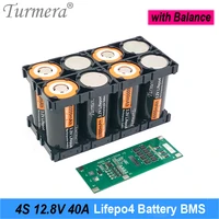 turmera 4s 12 8v 14 4v 40a lifepo4 battery bms balance protect board use in 18650 32650 32700 33140 lithium iron phosphate cell
