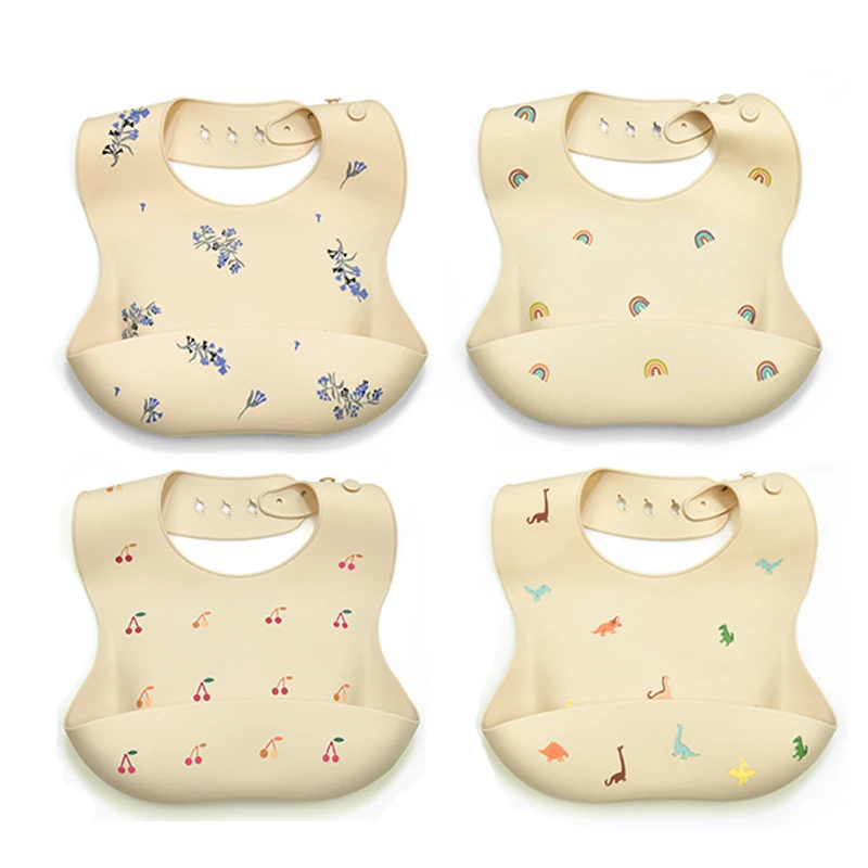 

Silicona Baby Food Grade Waterproof Silicone Bibs For Baby Adjustable Cute Cartoon Baby Bib Boys Girls Toddler Feeding Stuff