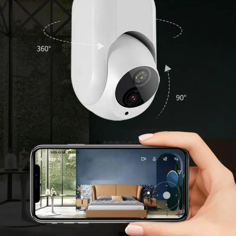 

Camera Bulb Monitoring Camera Wireless Wifi Security Night Vision 360 Panoramic HD Bulb Surveillance Camera Wifi Dual Light Tuya