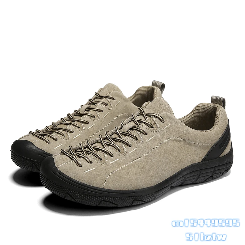 

2022 High Quality Mens Hiking Shoes Outdoor Low Ankle Hunting Trekking Sneakers Plus Size Suede Leather Men Tourism Travel Shoes