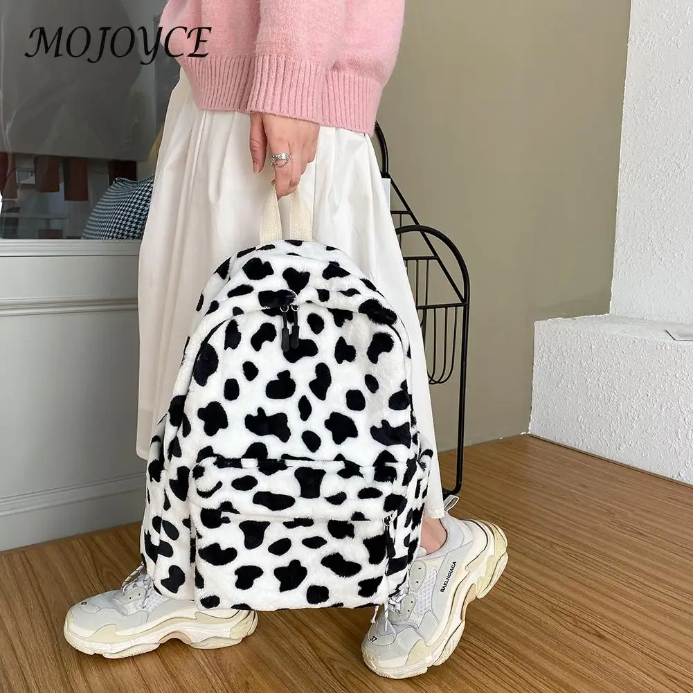 

Casual Women Handbags Women Bags Fashionable Shoulder Messenger Bags Cow Pattern Plush Designer Ladies Women 2020