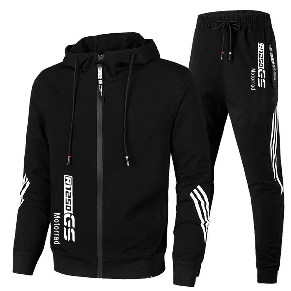 FOR R1250 GS ADVENTURE r1250gs adv Men's Casual Sports Suit Zipper Hooded Jacket + Pants Tracksuit Sweatshirt Casual Male Set