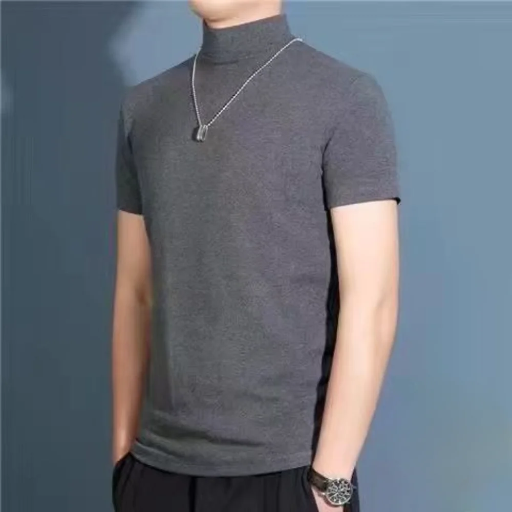 

Мужская футболка с коротким рукавом, с воротником-стойкой