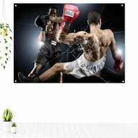 live boxing sport kickboxing tapestry workout inspirational poster wall art vintage decorative banner banner flag gym wall decor