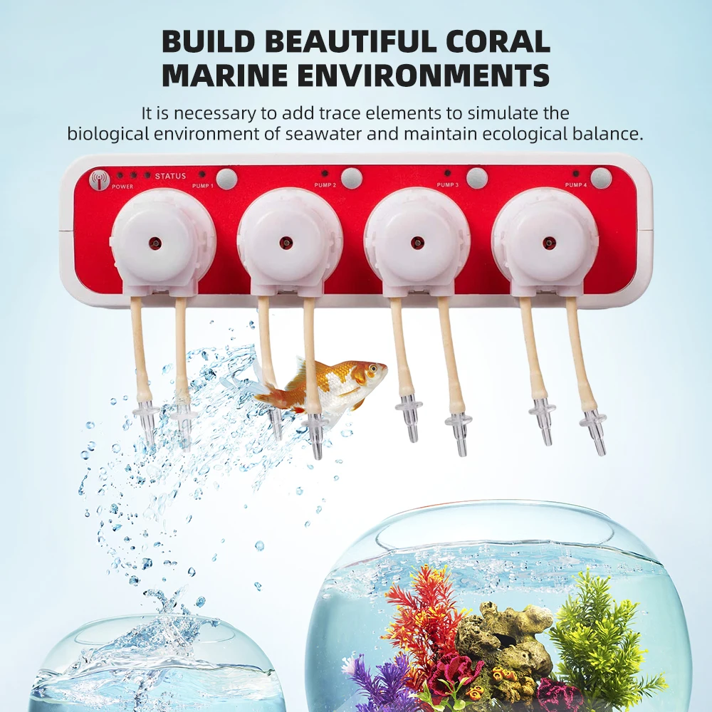 Jebao Water Pump Filter Auto Dosing Pump Automatic Marine Reef Doser 3.1 3.4 MD4.4 WIFI Control 12V 3W 9W  Aquariums Accessoires