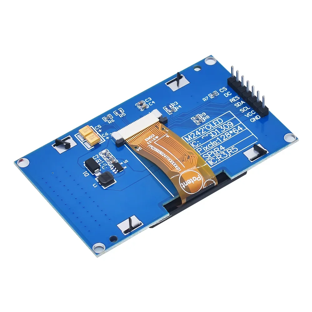 Модуль ЖК-дисплея OLED 2 4 дюйма 42x64 128 SSD1309 12864 7-контактный последовательный