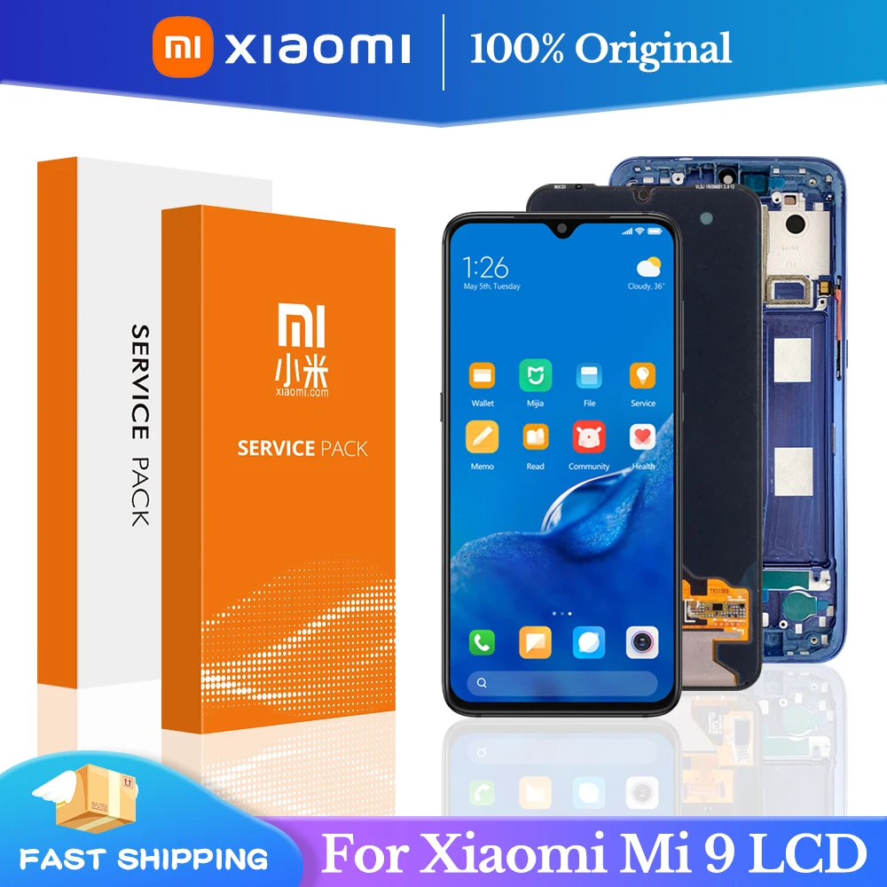 6.39'' Original Display For Xiaomi Mi 9 Display 10 Touches Screen Replacement For Xiaomi MI9 Global M1902F1G Digitizer Screen